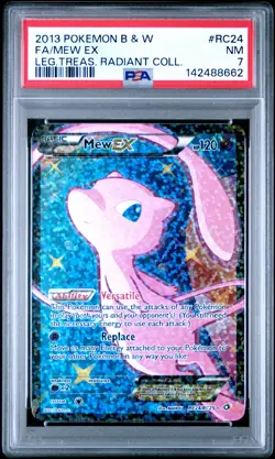 2013 POKEMON BLACK & WHITE LEGEND. TREASURES RADIANT COLL. #RC24 FA/MEW EX PSA 7 - Image 1