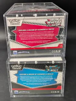 2x Pokemon SV10.5 Black Bolt White Flare Sealed Booster Bundle Display W/Acrylic - Image 4