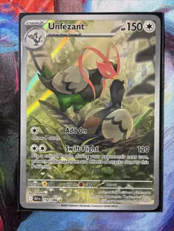Unfezant Pokemon TCG Illustration Rare Full Art 150/086 Black Bolt- NM Condition - Image 3