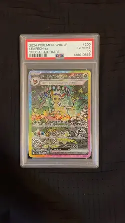 Pokemon Leafeon ex Special Art Rare SV8a Terastal Fest Ex Holo PSA 10 200/187 JP - Image 1