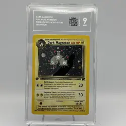 2000 Pokemon Team Rocket #11 Dark Magneton-Holo TAG 9 1st edition - Image 1