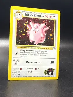 Pokemon TCG Erika's Clefable Gym Heroes Holo Rare - Image 1
