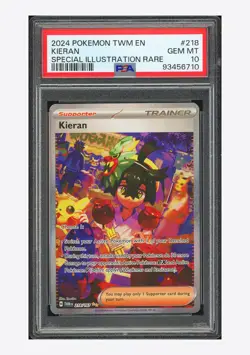Pokemon PSA 10 Kieran Special Illustration Rare 2024 218/167 TWM English - Image 1