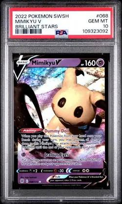 2022 Pokemon Brilliant Stars Mimikyu V 068/172 PSA 10 - Image 1