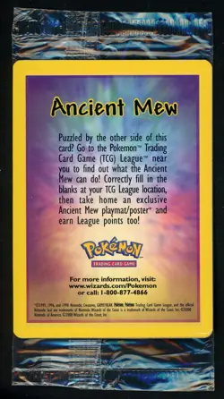2000 Pokemon Game Movie Promo Ancient Mew Holo Sealed - Image 1
