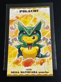 Pikachu with Mega Rayquaza Poncho 2015 Pokemon Mega Campaign Stamped - Image 1