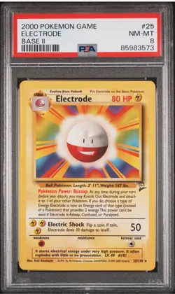 Pokemon PSA 8 Electrode #25 Base Set 2 NM-MT - Image 1