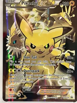 Pokemon Pikachu EX Red & Blue Coll. Black Star Full Art Promo XY124 PSA 7 - Image 2