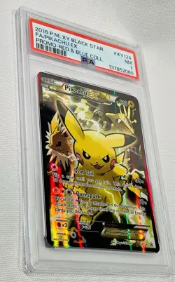 Pokemon Pikachu EX Red & Blue Coll. Black Star Full Art Promo XY124 PSA 7 - Image 3