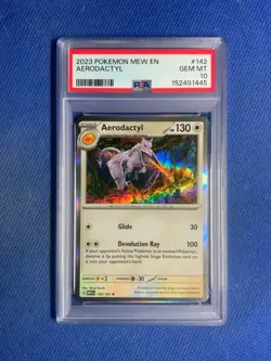 PSA 10 GEM MINT 2023 Pokemon Mew EN-151 AERODACTYL #142 Holo Rare - Image 1