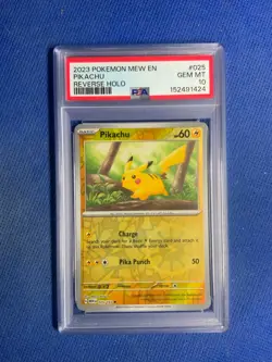 2023 POKEMON MEW EN-151 REVERSE HOLO #025 PIKACHU PSA 10 - Image 1