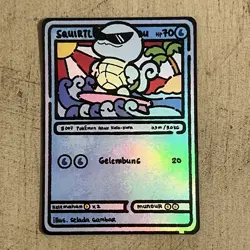 Squirtle Berkilau Holo Fan Art Card Selada Gambar Non TCG Spektrum Evolusi V3 - Image 1