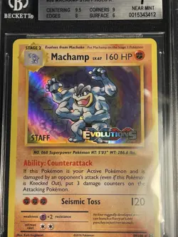 Pokemon Bgs 7 Machamp Staff Prerelease Promo 59/108 Evolutions Rare Holo TCG - Image 1