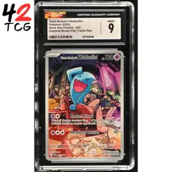 CGC Mint 9 Team Rocket's Wobbuffet 203 Black Star Promo Destined Rivals ETB - Image 1