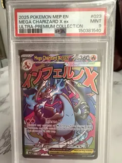 Pokemon Mega Charizard X ex 023 Me: Mega Evolution Promo Holo PSA 9 2025 - Image 1