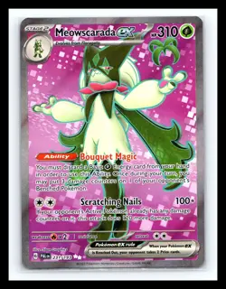 💥 Meowscarada ex 231/193 Ultra Rare Paldea Evolved Pokemon Holo 2023 - Image 1