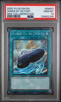 2025 YU-GI-OH! NIKE COLLABORATION #EN001 WINDS OF VICTORY PSA 10 - Image 1