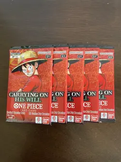 One Piece Carrying On His Will OP-13 Five 5 Booster Packs Lot English G - Image 1