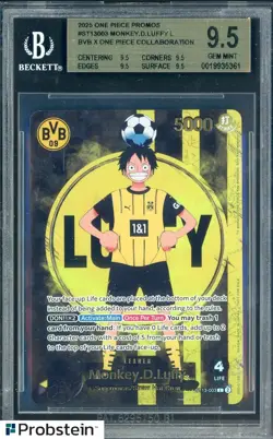 2025 ONE PIECE PROMOS BVB X ONE PIECE MATCH DAY 2025 003 MONKEY D. LUFFY BGS 9.5 - Image 1