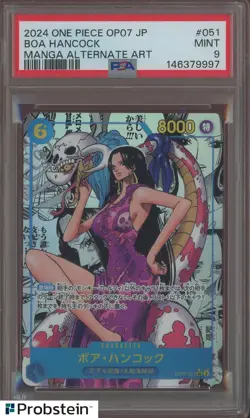 2024 One Piece OP07 Japanese #051 Boa Hancock Manga Alternate Art PSA 9 - Image 1