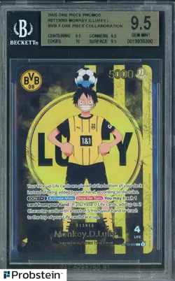 2025 ONE PIECE PROMOS BVB X ONE PIECE MATCH DAY 2025 003 MONKEY D. LUFFY BGS 9.5 - Image 1