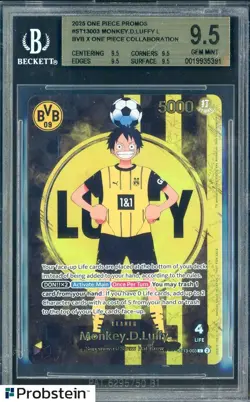 2025 ONE PIECE PROMOS BVB X ONE PIECE MATCH DAY 2025 003 MONKEY D. LUFFY BGS 9.5 - Image 1