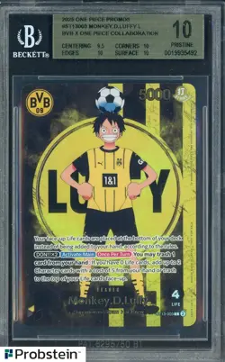 2025 ONE PIECE PROMOS BVB X ONE PIECE MATCH DAY 2025 #003 MONKEY D. LUFFY BGS 10 - Image 1