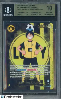 2025 ONE PIECE PROMOS BVB X ONE PIECE MATCH DAY 2025 #003 MONKEY D. LUFFY BGS 10 - Image 1