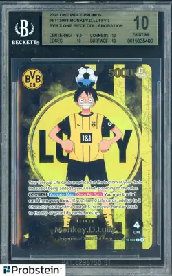2025 ONE PIECE PROMOS BVB X ONE PIECE MATCH DAY 2025 #003 MONKEY D. LUFFY BGS 10 - Image 1