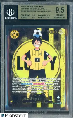 2025 ONE PIECE PROMOS BVB X ONE PIECE MATCH DAY 2025 003 MONKEY D. LUFFY BGS 9.5 - Image 1
