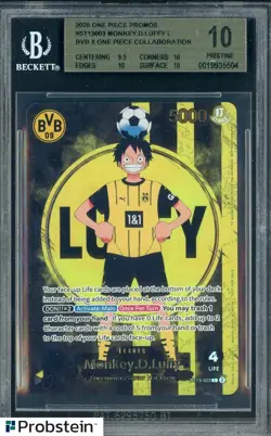 2025 ONE PIECE PROMOS BVB X ONE PIECE MATCH DAY 2025 #003 MONKEY D. LUFFY BGS 10 - Image 1