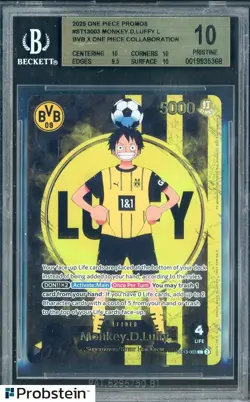 2025 ONE PIECE PROMOS BVB X ONE PIECE MATCH DAY 2025 #003 MONKEY D. LUFFY BGS 10 - Image 1