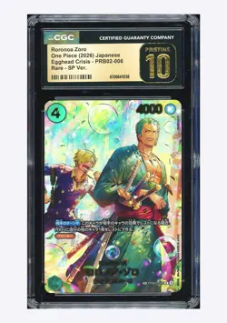 One Piece CGC 10 PRISTINE Roronoa Zoro SP Alt Art 2026 PRB02-006 EB04 Japanese - Image 1