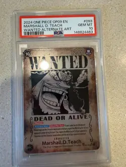 PSA 10 One Piece OP09-093 Marshall D Teach Wanted Poster SP - Image 1
