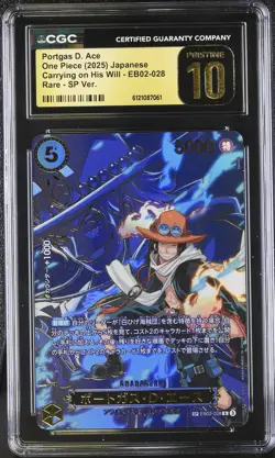 Portgas D. Ace #EB02-028 Japanese One Piece Carrying On His Will CGC 10 PRISTINE - Image 1