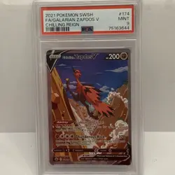 Pokemon Galarian Zapdos V Chilling Reign Card 174/198 PSA 9 Graded Card - Image 1