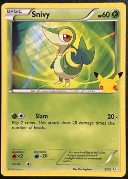 Snivy 5/25 - Pokemon TCG - McDonalds 2021 25th Anniversary - NM/M Card - Image 1