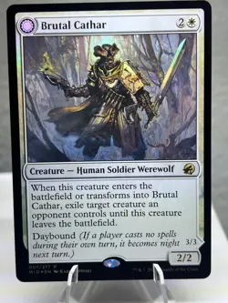MTG FOIL Brutal Cathar – Innistrad: Midnight Hunt Card # 007 - Image 1