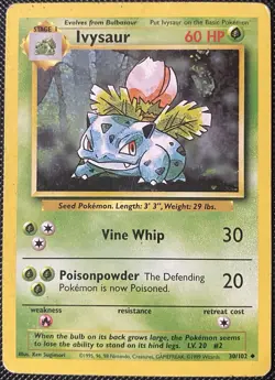 Ivysaur 030/102 Base Set Regular - Pokemon Card - Image 1