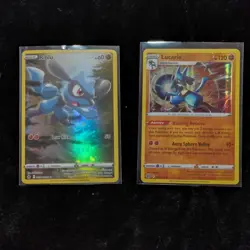 Pokemon Nintendo Riolu Lucario Lot of 2 Holo Cards English - Image 1