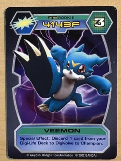 Digimon D-Tector VEEMON Card 2002 Bandai DT-88 ROOKIE, 4143F - Image 1