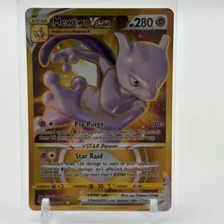 Mewtwo VSTAR Gold Secret Rare Holo Pokemon GO 086/078 NM Pokemon Card - Image 1