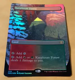 MTG—Dominaria United Karplusan Forest BORDERLES Foil 379 Magic The Gathering MNT - Image 1