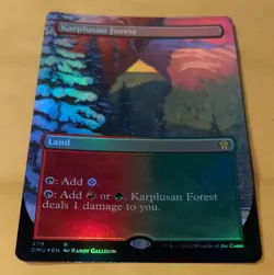 MTG—Dominaria United Karplusan Forest BORDERLES Foil 379 Magic The Gathering MNT - Image 2