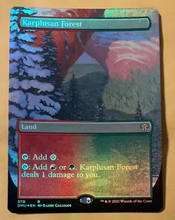 MTG—Dominaria United Karplusan Forest BORDERLES Foil 379 Magic The Gathering MNT - Image 3