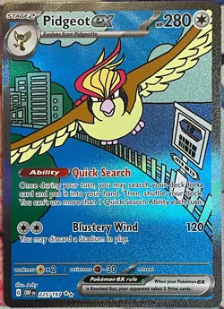 Pidgeot ex Special Illustration Rare - 225/197 - Obsidian Flames Pokemon 2023 - Image 1