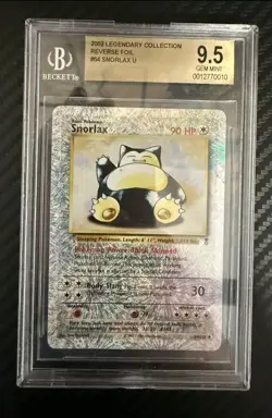 BGS 9.5 Snorlax Reverse Holo 64/110 Legendary Collect. Pokemon 2002 "POP 3" - Image 1