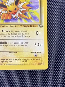 Pokemon Jolteon TCG Jungle 20/64 Regular Rare Non-Holo LP/NM - Image 4