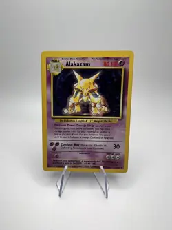 Alakazam 1/102 Base Set Rare Holo WOTC LP Pokemon Card - Image 1