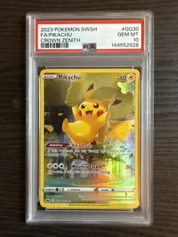 Pikachu GG30/GG70 Full Art 2023 Pokemon SWSH Crown Zenith PSA 10 Gem Mint - Image 1